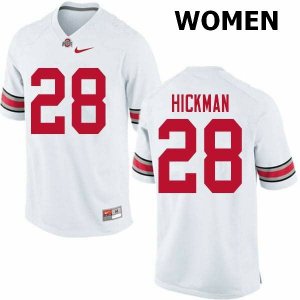 Women's Ohio State Buckeyes #28 Ronnie Hickman White Nike NCAA College Football Jersey Top Quality RGW0444FI